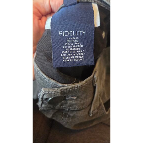 Fidelity Torino Gray Black Straight Leg Slim Fit Jeans Size 33 Men Classic - Picture 5 of 8